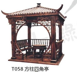 方柱四角亭 古韵新作的木制建筑典范